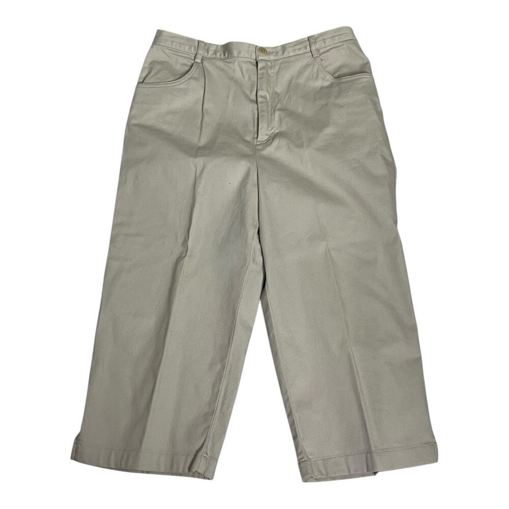 Nordstrom High Waisted Cropped Khaki Pants Beige Women's Size 8 Casual Everyday